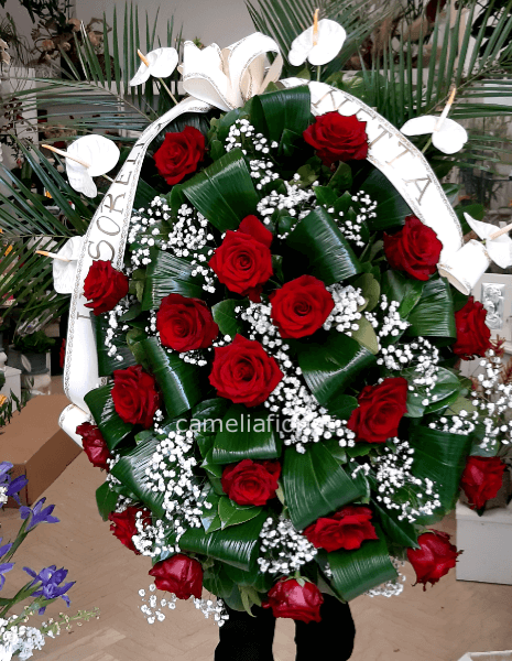 Cuscino funebre rose