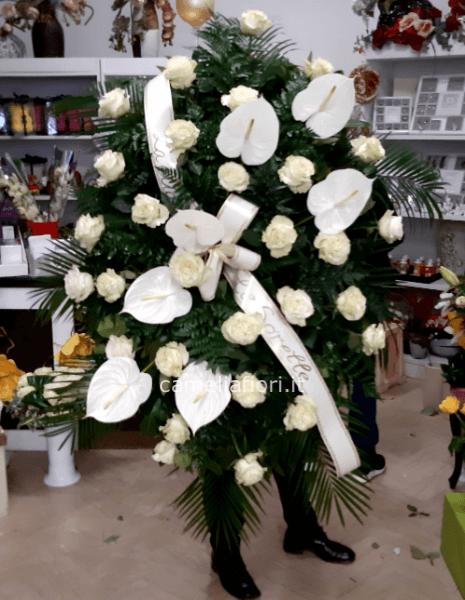 Cuscino rose bianche