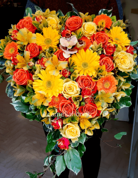 Cuore giallo e arancio