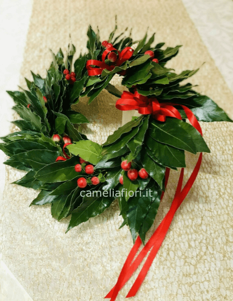 Coroncine laurea con bacche rosse